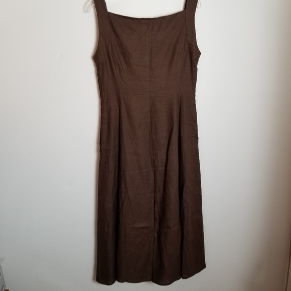 Sahza Vintage Flax Linen Lagenlook Sheath Midi Dress - Picture 4 of 16